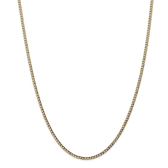 14k Gold 2.5 mm Semi-Solid Curb Link Chain - 24 in. 14k Gold 2.5 mm Semi-Solid Curb Link Chain - 24 in.